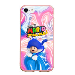 Чехол iPhone 7/8 матовый Toad - Super Mario 3D World - Nintendo, цвет: 3D-светло-розовый