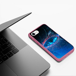 Чехол iPhone 7/8 матовый Цифровой глаз, цвет: 3D-малиновый — фото 2