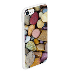 Чехол iPhone 7/8 матовый Морская галька - пляж, цвет: 3D-белый — фото 2