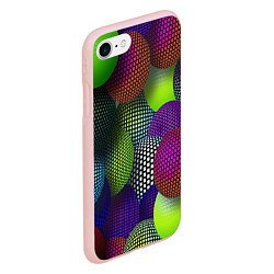 Чехол iPhone 7/8 матовый Трехмерные разноцветные шары, цвет: 3D-светло-розовый — фото 2