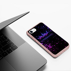 Чехол iPhone 7/8 матовый Evangelion neon logo, цвет: 3D-светло-розовый — фото 2