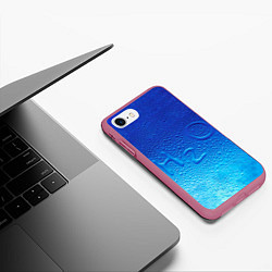 Чехол iPhone 7/8 матовый Вода - H2O, цвет: 3D-малиновый — фото 2
