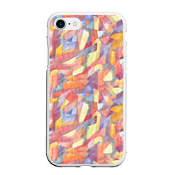 Чехол iPhone 7/8 матовый Оранжевая мозаика акварель, цвет: 3D-белый