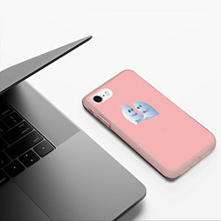 Чехол iPhone 7/8 матовый Призрачная любовь, цвет: 3D-светло-розовый — фото 2