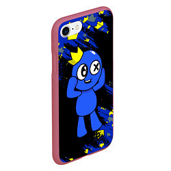 Чехол iPhone 7/8 матовый Радужные друзья Синий, цвет: 3D-малиновый — фото 2