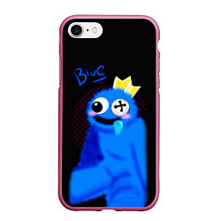 Чехол iPhone 7/8 матовый Blue - Rainbow Friends, цвет: 3D-малиновый