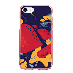 Чехол iPhone 7/8 матовый Красное абстрактное пятно, цвет: 3D-светло-розовый