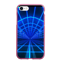 Чехол iPhone 7/8 матовый Неоновый туннель, цвет: 3D-малиновый