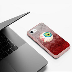 Чехол iPhone 7/8 матовый Жуткий глаз, цвет: 3D-светло-розовый — фото 2