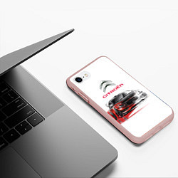 Чехол iPhone 7/8 матовый Ситроен спорт - эскиз, цвет: 3D-светло-розовый — фото 2