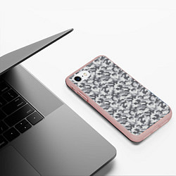 Чехол iPhone 7/8 матовый Камуфляж М-21 серый, цвет: 3D-светло-розовый — фото 2