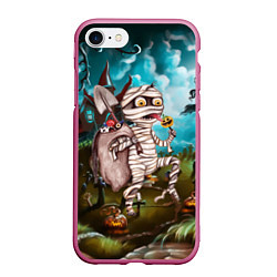 Чехол iPhone 7/8 матовый Мумия, цвет: 3D-малиновый