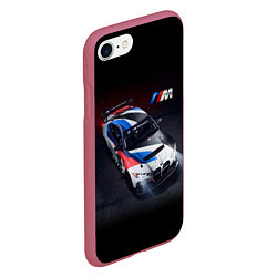 Чехол iPhone 7/8 матовый BMW M4 GT4 - M Performance - Motorsport, цвет: 3D-малиновый — фото 2