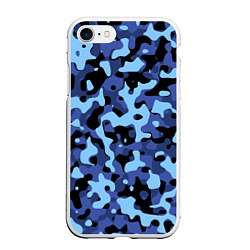 Чехол iPhone 7/8 матовый Камуфляж Sky Blue, цвет: 3D-белый