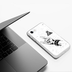 Чехол iPhone 7/8 матовый Fall Out Boy и рок символ, цвет: 3D-белый — фото 2