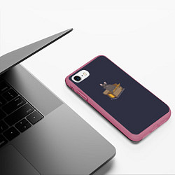 Чехол iPhone 7/8 матовый Кошка в коробке, цвет: 3D-малиновый — фото 2