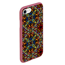 Чехол iPhone 7/8 матовый Витражи - диагонали, цвет: 3D-малиновый — фото 2