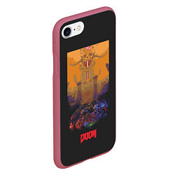 Чехол iPhone 7/8 матовый Doom eternal hell, цвет: 3D-малиновый — фото 2