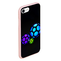 Чехол iPhone 7/8 матовый Объёмные неоновые шары, цвет: 3D-светло-розовый — фото 2