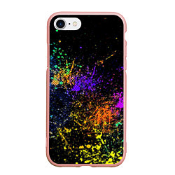 Чехол iPhone 7/8 матовый Абстрактные брызги краски, цвет: 3D-светло-розовый