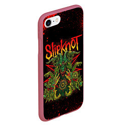 Чехол iPhone 7/8 матовый Slipknot satan, цвет: 3D-малиновый — фото 2