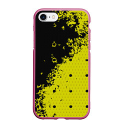 Чехол iPhone 7/8 матовый Black & Yellow, цвет: 3D-малиновый