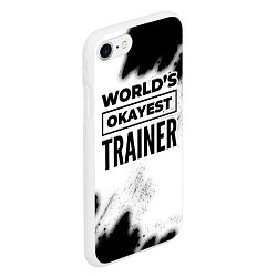 Чехол iPhone 7/8 матовый Worlds okayest trainer - white, цвет: 3D-белый — фото 2