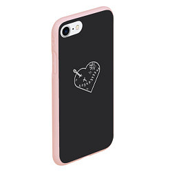 Чехол iPhone 7/8 матовый Раненное сердце в швах, цвет: 3D-светло-розовый — фото 2
