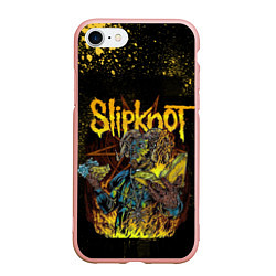 Чехол iPhone 7/8 матовый Slipknot Yellow Monster, цвет: 3D-светло-розовый