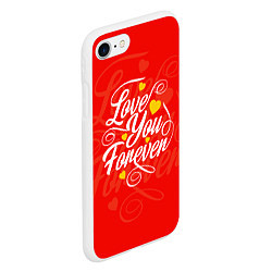 Чехол iPhone 7/8 матовый Love you forever - hearts, patterns, цвет: 3D-белый — фото 2