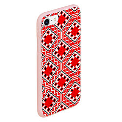 Чехол iPhone 7/8 матовый Белорусская вышивка - орнамент, цвет: 3D-светло-розовый — фото 2