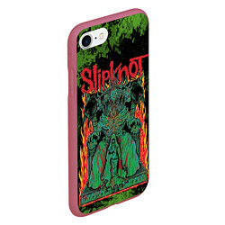 Чехол iPhone 7/8 матовый Slipknot green satan, цвет: 3D-малиновый — фото 2