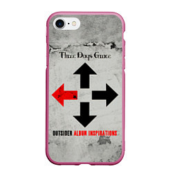 Чехол iPhone 7/8 матовый Outsider Album Inspirations - Three Days Grace, цвет: 3D-малиновый