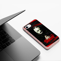 Чехол iPhone 7/8 матовый Slipknot black & red, цвет: 3D-светло-розовый — фото 2