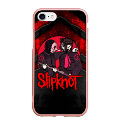 Чехол iPhone 7/8 матовый Slipknot black and red