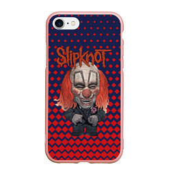 Чехол iPhone 7/8 матовый Slipknot clown, цвет: 3D-светло-розовый