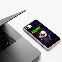 Чехол iPhone 7/8 матовый Slipknot dark blue, цвет: 3D-светло-розовый — фото 2