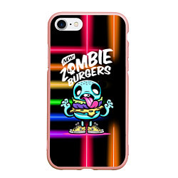 Чехол iPhone 7/8 матовый Zombie burgers - Pop Art, цвет: 3D-светло-розовый