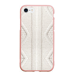 Чехол iPhone 7/8 матовый Имитация - вязаная структура, цвет: 3D-светло-розовый