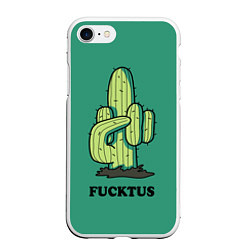 Чехол iPhone 7/8 матовый Fucktus cactus, цвет: 3D-белый