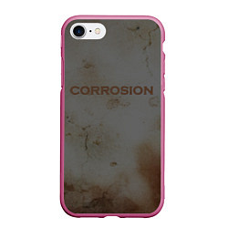 Чехол iPhone 7/8 матовый Corrosion - рыжая ржавчина, цвет: 3D-малиновый