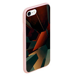 Чехол iPhone 7/8 матовый Геометрические абстрактные линии и столбы, цвет: 3D-светло-розовый — фото 2