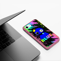 Чехол iPhone 7/8 матовый Rainbow Friends - Blue, цвет: 3D-малиновый — фото 2