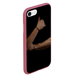Чехол iPhone 7/8 матовый Руки в темноте, цвет: 3D-малиновый — фото 2