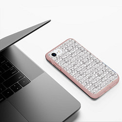 Чехол iPhone 7/8 матовый Головы человечков скетч, цвет: 3D-светло-розовый — фото 2
