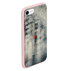 Чехол iPhone 7/8 матовый Серый туман и оранжевые краски, цвет: 3D-светло-розовый — фото 2