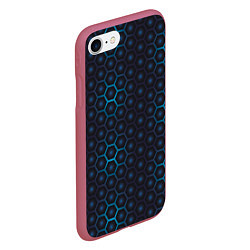 Чехол iPhone 7/8 матовый Шестиугольная чешуя, цвет: 3D-малиновый — фото 2