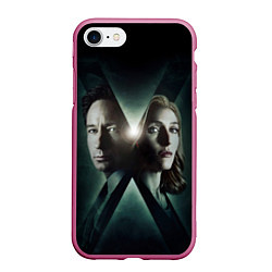 Чехол iPhone 7/8 матовый X - Files, цвет: 3D-малиновый