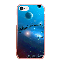 Чехол iPhone 7/8 матовый Бесконечное космическое пространство - Nasa, цвет: 3D-светло-розовый