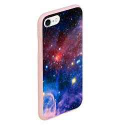 Чехол iPhone 7/8 матовый Ошеломительный бескрайний космос, цвет: 3D-светло-розовый — фото 2